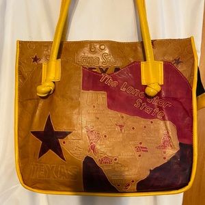 TEXAS Vintage The Lone Star State Genuine Leather Purse